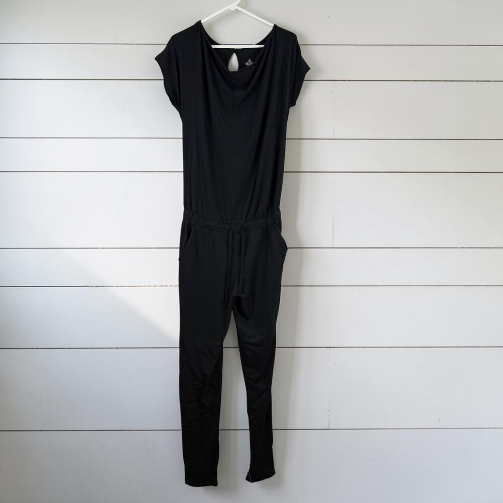 Crivit Black Tie Waist Jumpsuit Size S Minimalist Lounge Romper